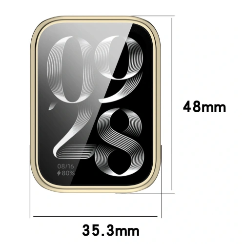 Etui z osłoną ekranu Bizon Case Watch Felipe do Xiaomi Mi Smart Band 9 Pro złote