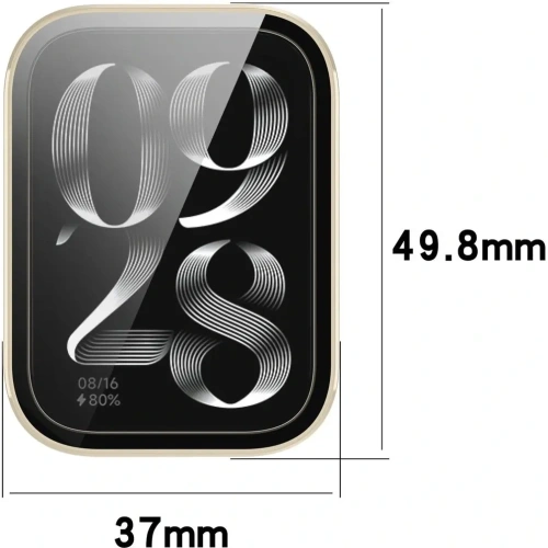 Etui ze szkłem do zegarka Bizon Case+Glass Watch do Xiaomi Mi Smart Band 9 Pro beżowe