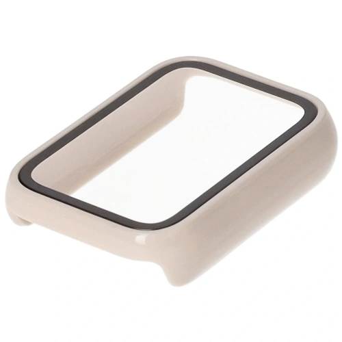 Etui ze szkłem do zegarka Bizon Case+Glass Watch do Xiaomi Mi Smart Band 9 Pro beżowe