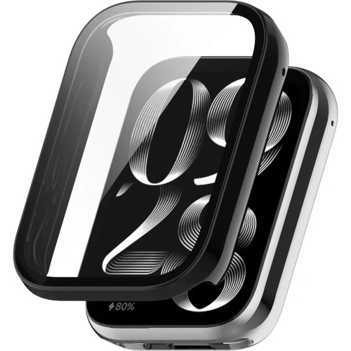 Etui ze szkłem do zegarka Bizon Case+Glass Watch do Xiaomi Mi Smart Band 9 Pro czarne
