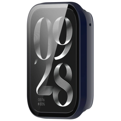 Etui ze szkłem do zegarka Bizon Case+Glass Watch do Xiaomi Mi Smart Band 9 Pro niebieskie