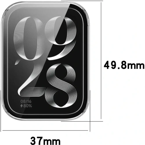 Etui ze szkłem do zegarka Bizon Case+Glass Watch do Xiaomi Mi Smart Band 9 Pro przezroczyste