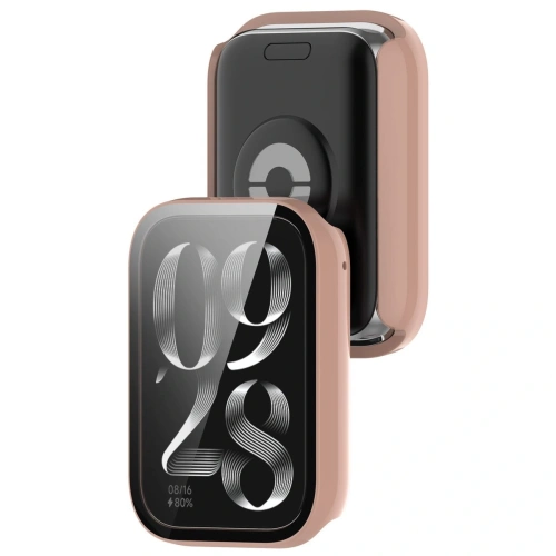 Etui ze szkłem do zegarka Bizon Case+Glass Watch do Xiaomi Mi Smart Band 9 Pro różowe