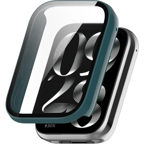 Etui ze szkłem do zegarka Bizon Case+Glass Watch do Xiaomi Mi Smart Band 9 Pro zielone
