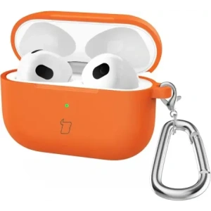 Hurtownia GSM - Silikonový obal s karabinkou Bizon Case Headphone Silicone pro Apple AirPods 4 oranžový - BIZ7983 - {ean13} - Hurt