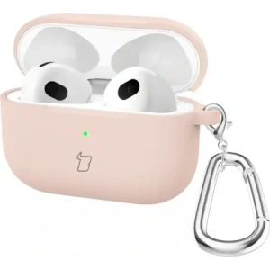 Hurtownia GSM - Silikonové pouzdro s karabinou Bizon Case Headphone Silicone pro Apple AirPods 4 světle růžové - BIZ7984 - {ean13} - Hurt