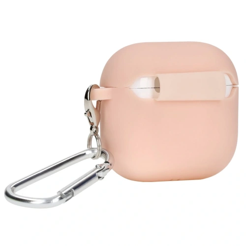 Silikonowe etui z karabińczykiem Bizon Case Headphone Silicone do Apple AirPods 4 jasnoróżowe