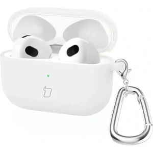 Hurtownia GSM - Silikonový obal s karabinkem Bizon Case Headphone Silicone pro Apple AirPods 4 bílé - BIZ7985 - {ean13} - Hurt