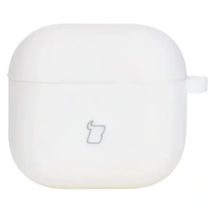 Hurtownia GSM - Silikonový obal s karabinkem Bizon Case Headphone Silicone pro Apple AirPods 4 bílé - BIZ7985 - {ean13} - Hurt