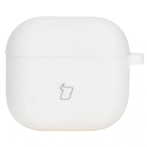 Silikonowe etui z karabińczykiem Bizon Case Headphone Silicone do Apple AirPods 4 białe