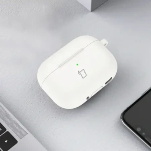 Hurtownia GSM - Silikonový obal s karabinkem Bizon Case Headphone Silicone pro Apple AirPods 4 bílé - BIZ7985 - {ean13} - Hurt