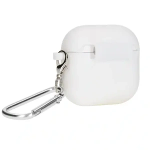 Hurtownia GSM - Silikonový obal s karabinkem Bizon Case Headphone Silicone pro Apple AirPods 4 bílé - BIZ7985 - {ean13} - Hurt