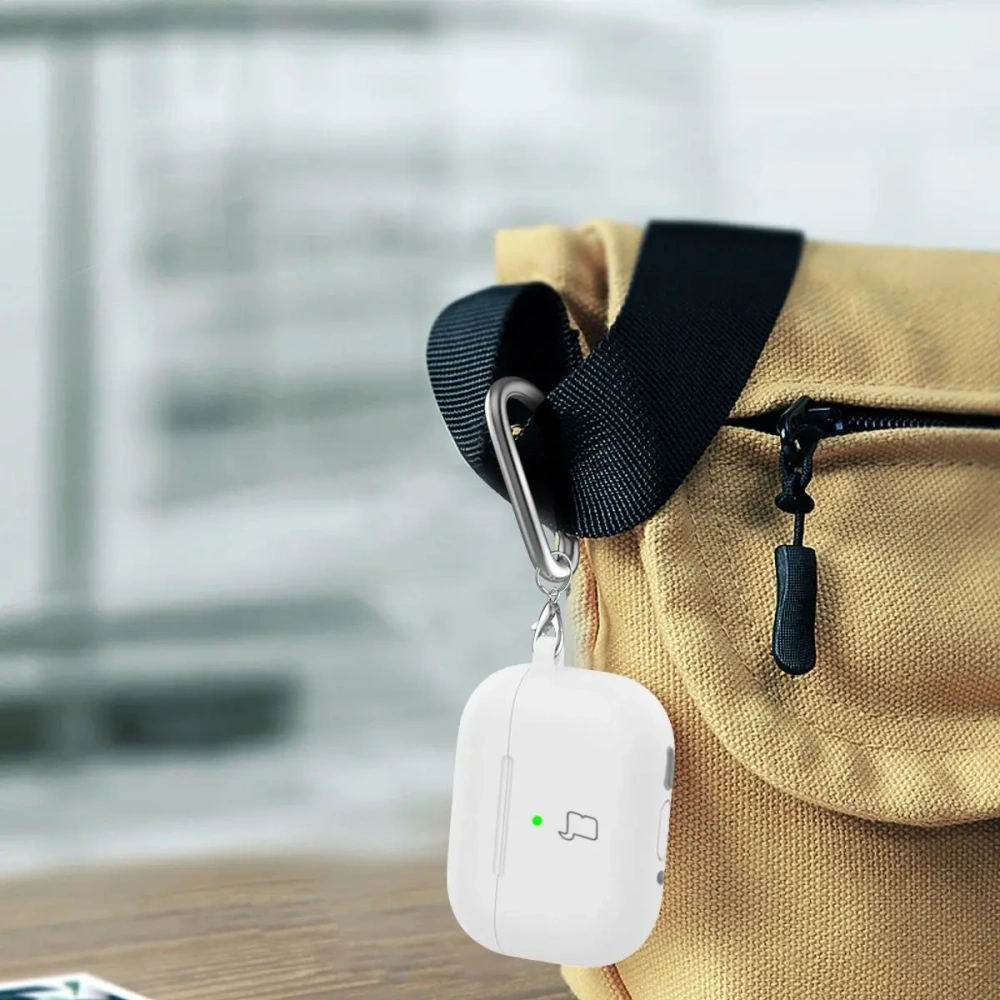 Hurtownia GSM - Silikonowe etui z karabińczykiem Bizon Case Headphone Silicone do Apple AirPods 4 białe - BIZ7985 - {ean13} - Hurt