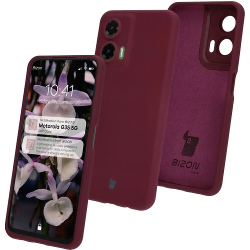 Silikonowe etui Bizon Soft Case do Motorola Moto G35 5G ciemnofioletowe