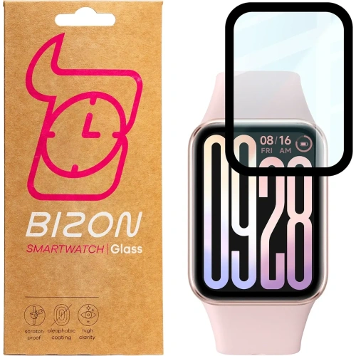 Szkło hybrydowe Bizon Glass Watch Edge Hybrid dla Xiaomi Smart Band 9 Pro czarne