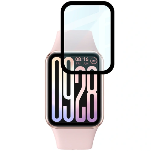 Szkło hybrydowe Bizon Glass Watch Edge Hybrid dla Xiaomi Smart Band 9 Pro czarne