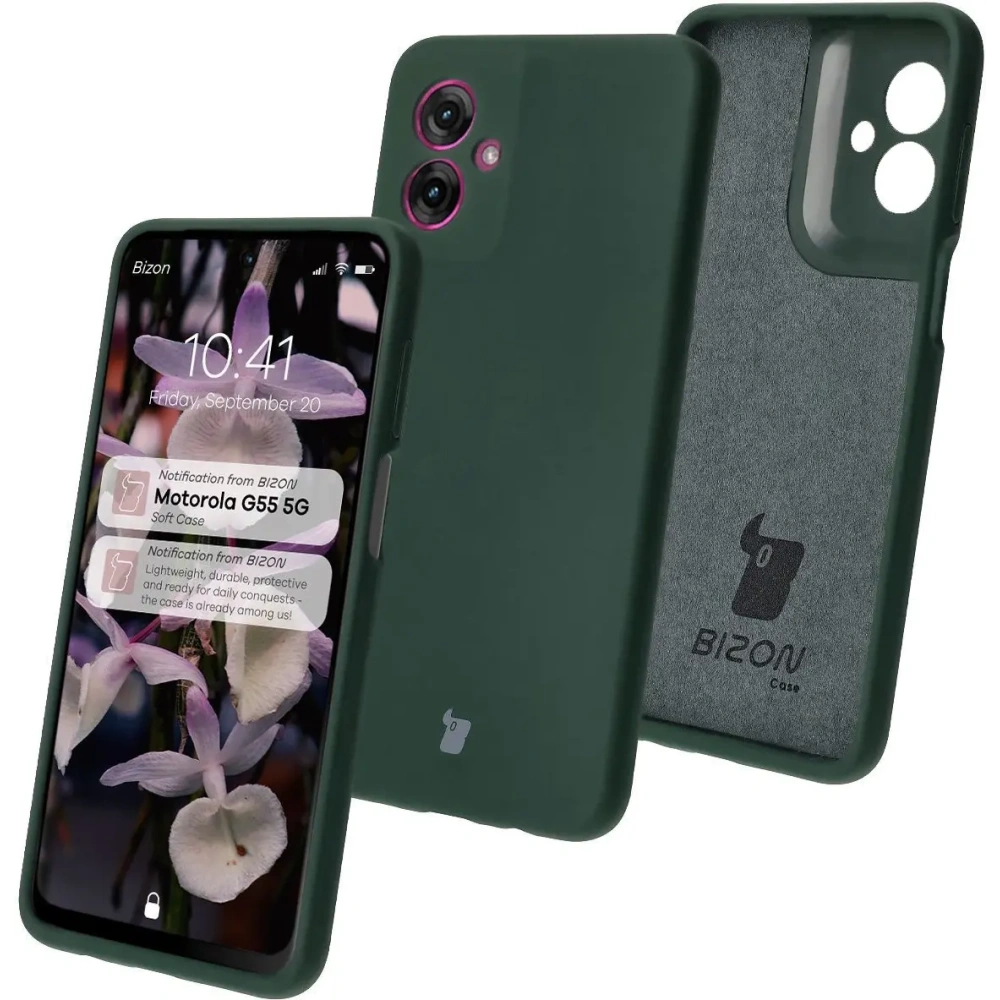 Hurtownia GSM - Silikonowe etui Bizon Soft Case do Motorola Moto G55 5G ciemnozielone - BIZ7994 - {ean13} - Hurt