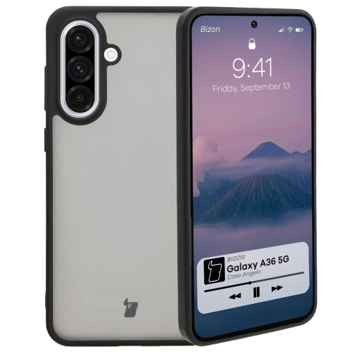 Etui Bizon Case Angelo do Samsung Galaxy A36 5G przydymione z czarną ramką