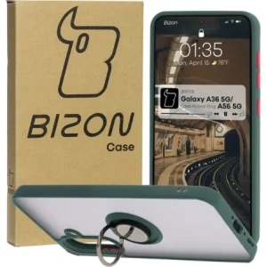 Hurtownia GSM - Bizon Case Hybrid Ring Samsung Galaxy A36 5G / A56 5G fumuriu cu un cadru verde închis - BIZ7999 - {ean13} - Hurt