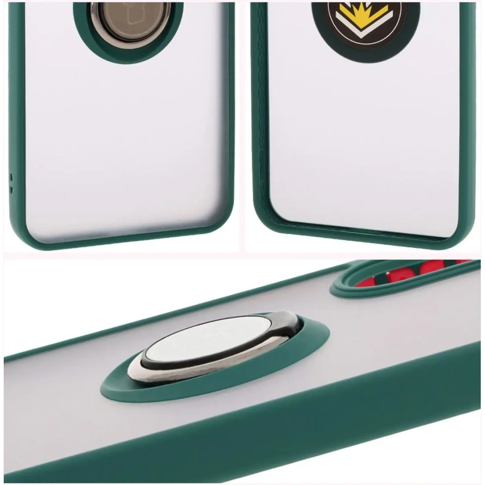 Wholesale Bizon Case Hybrid Ring Samsung Galaxy A36 5G / A56 5G smoky with a dark green frame - BIZ7999 - {ean13} - Hurt