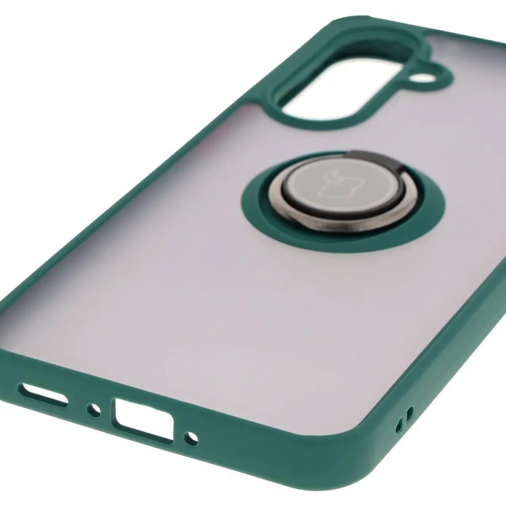 Wholesale Bizon Case Hybrid Ring Samsung Galaxy A36 5G / A56 5G smoky with a dark green frame - BIZ7999 - {ean13} - Hurt