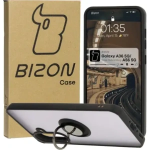 Hurtownia GSM - Bizon Case Hybrid Ring Samsung Galaxy A36 5G / A56 5G fumuriu cu un cadru negru - BIZ8000 - {ean13} - Hurt