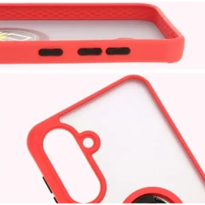 Hurtownia GSM - Etui z uchwytem na palec Bizon Case Hybrid Ring do Samsung Galaxy A36 5G / A56 5G zakouřená s červeným rámečkem - BIZ8001 - {ean13} - Hurt
