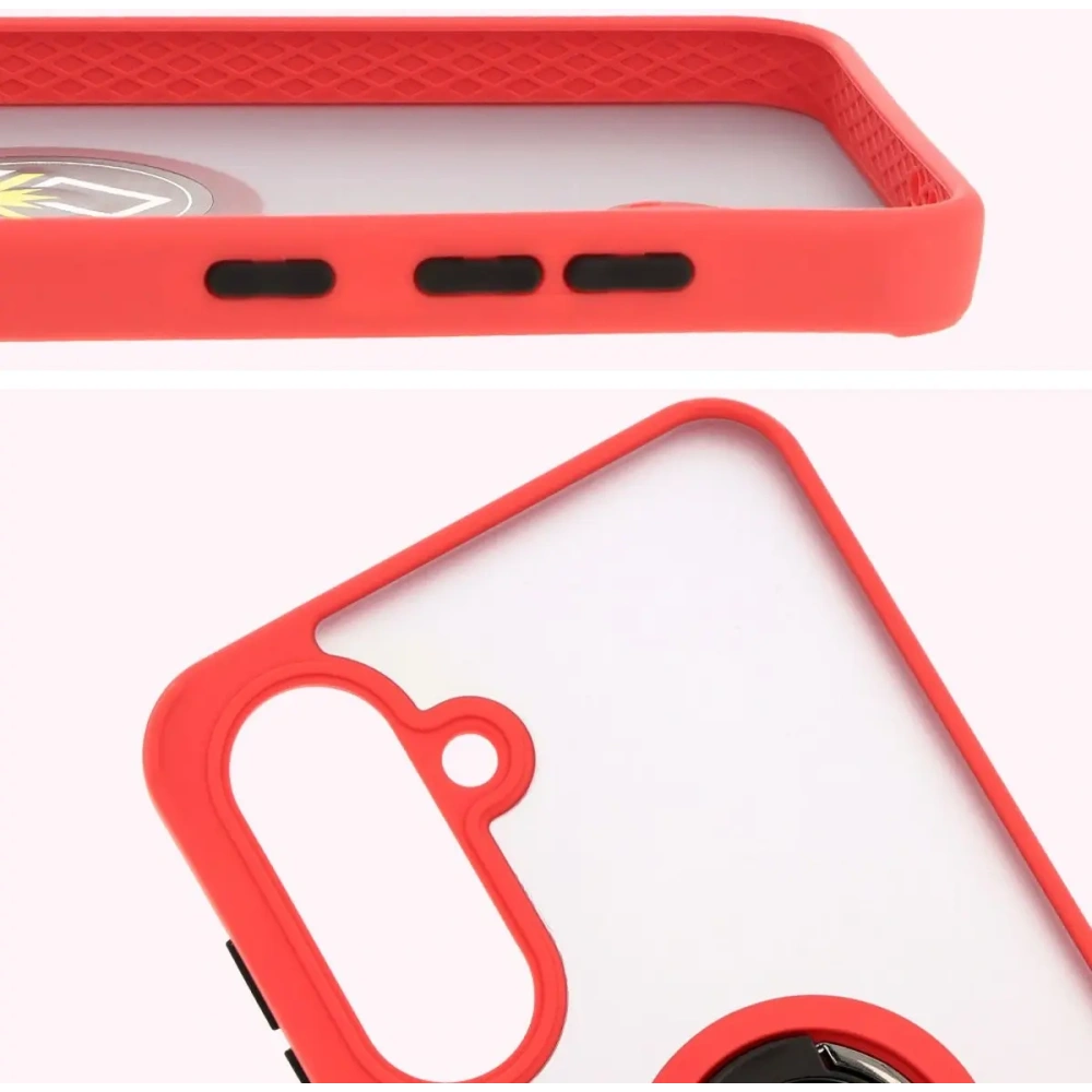 Wholesale Bizon Case Hybrid Ring Samsung Galaxy A36 5G / A56 5G smoky with a red frame - BIZ8001 - {ean13} - Hurt