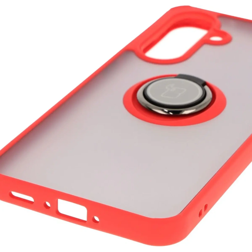 Hurtownia GSM - Bizon Case Hybrid Ring Samsung Galaxy A36 5G / A56 5G rauchig mit einem roten Rahmen - BIZ8001 - {ean13} - Hurt