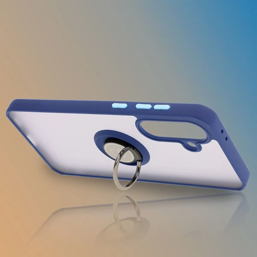 Hurtownia GSM - Etui z uchwytem na palec Bizon Case Hybrid Ring do Samsung Galaxy A36 5G / A56 5G kouřové s modrým rámečkem - BIZ8002 - {ean13} - Hurt