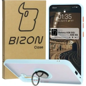 Hurtownia GSM - Bizon Case Hybrid Ring Samsung Galaxy A36 5G / A56 5G smoky cu un cadru albastru deschis - BIZ8003 - {ean13} - Hurt