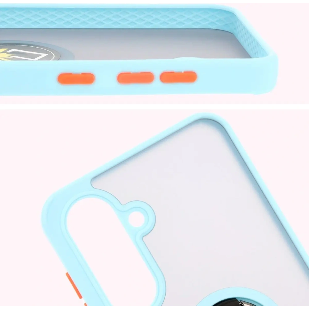 Wholesale Bizon Case Hybrid Ring Samsung Galaxy A36 5G / A56 5G smoky with a light blue frame - BIZ8003 - {ean13} - Hurt