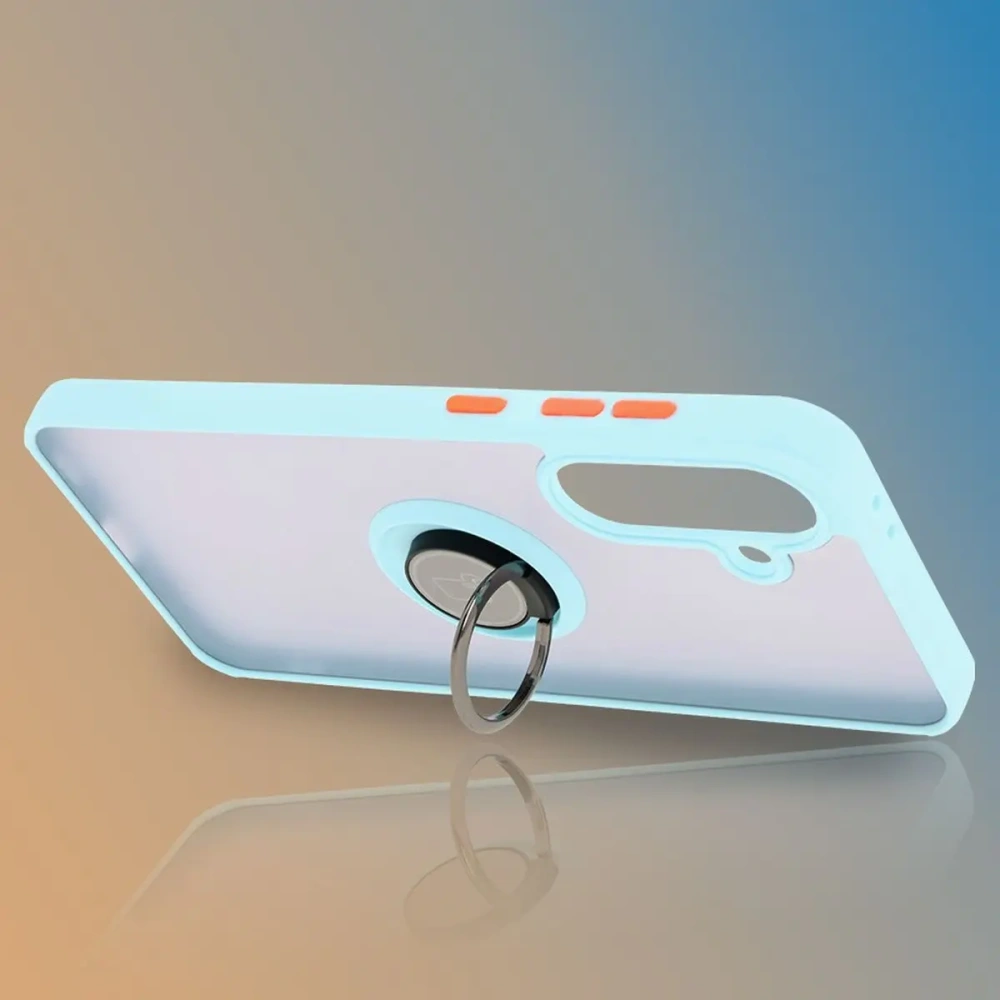 Hurtownia GSM - Bizon Case Hybrid Ring Samsung Galaxy A36 5G / A56 5G füstös, világoskék kerettel - BIZ8003 - {ean13} - Hurt