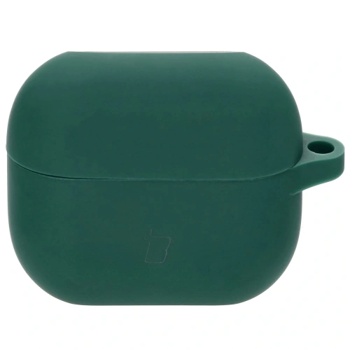Silikonowe etui z karabińczykiem Bizon Case Headphone Silicone do Samsung Galaxy Buds 3 / 3 Pro ciemnozielone