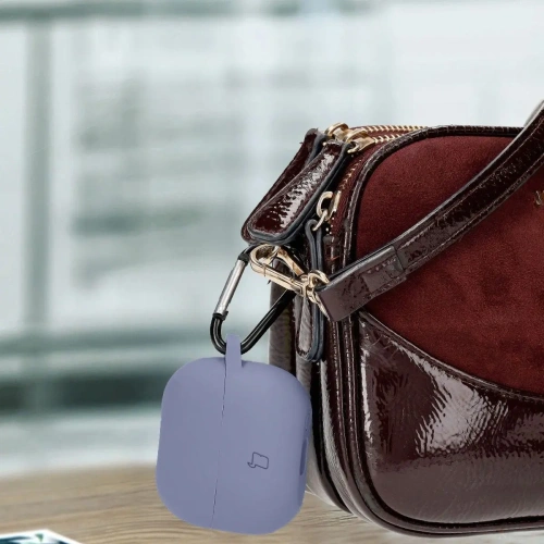 Silikonowe etui z karabińczykiem Bizon Case Headphone Silicone do Samsung Galaxy Buds 3 / 3 Pro szare