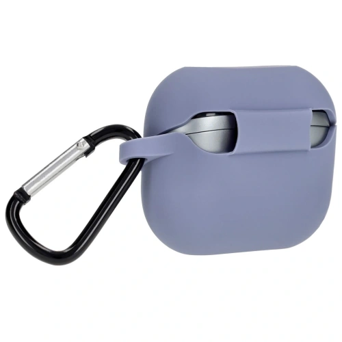 Silikonowe etui z karabińczykiem Bizon Case Headphone Silicone do Samsung Galaxy Buds 3 / 3 Pro szare
