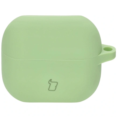 Silikonowe etui z karabińczykiem Bizon Case Headphone Silicone do Samsung Galaxy Buds 3 / 3 Pro jasnozielone