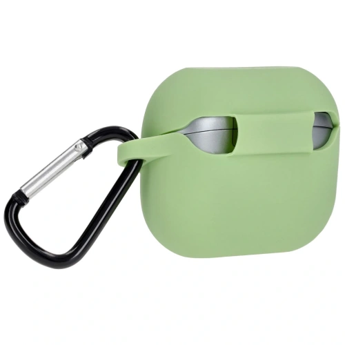 Silikonowe etui z karabińczykiem Bizon Case Headphone Silicone do Samsung Galaxy Buds 3 / 3 Pro jasnozielone