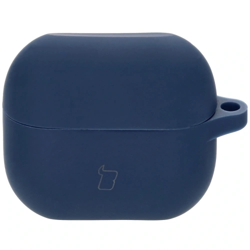 Silikonowe etui z karabińczykiem Bizon Case Headphone Silicone do Samsung Galaxy Buds 3 / 3 Pro ciemnoniebieskie