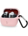Silikonowe etui z karabińczykiem Bizon Case Headphone Silicone do Samsung Galaxy Buds 3 / 3 Pro jasnoróżowe