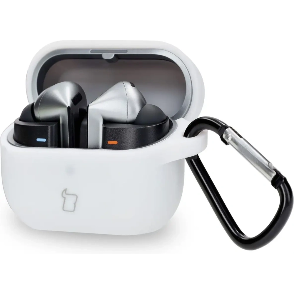 Hurtownia GSM - Silikonowe etui z karabińczykiem Bizon Case Headphone Silicone do Samsung Galaxy Buds 3 / 3 Pro białe - BIZ8018 - {ean13} - Hurt