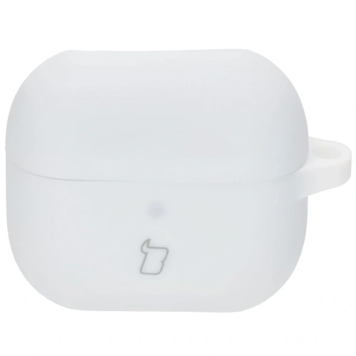 Silikonowe etui z karabińczykiem Bizon Case Headphone Silicone do Samsung Galaxy Buds 3 / 3 Pro białe