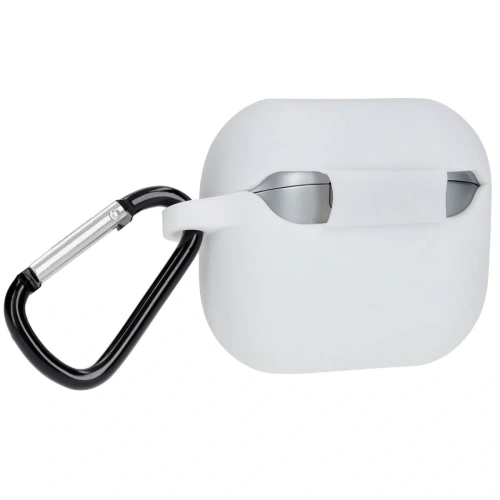 Silikonowe etui z karabińczykiem Bizon Case Headphone Silicone do Samsung Galaxy Buds 3 / 3 Pro białe