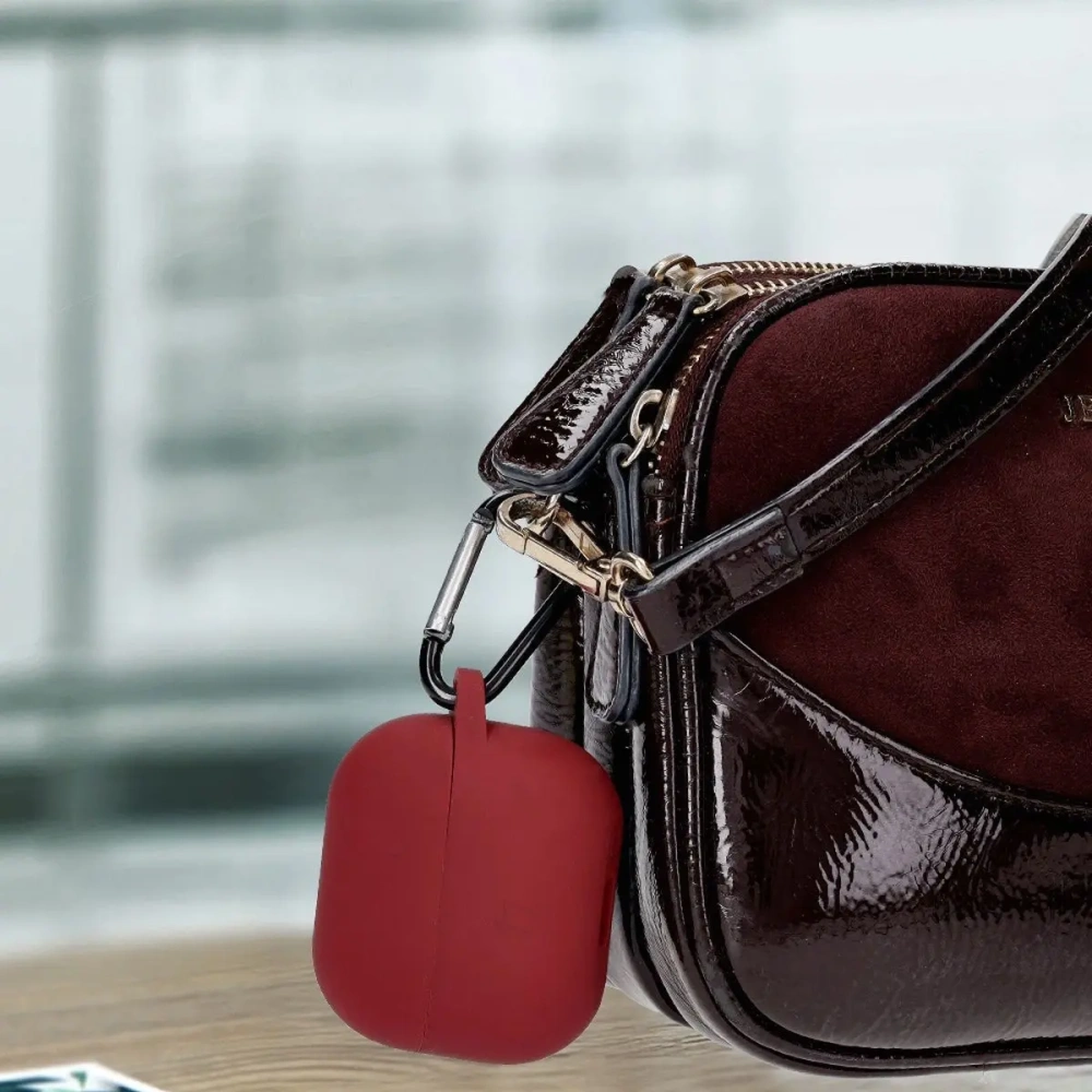 Hurtownia GSM - Silikonové pouzdro s karabinou Bizon Case Headphone Silicone pro Samsung Galaxy Buds 3 / 3 Pro burgundské - BIZ8019 - {ean13} - Hurt