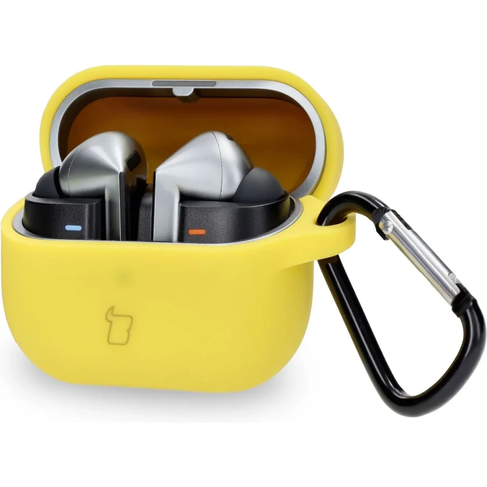 Hurtownia GSM - Silikonowe etui z karabińczykiem Bizon Case Headphone Silicone do Samsung Galaxy Buds 3 / 3 Pro żółte - BIZ8020 - {ean13} - Hurt