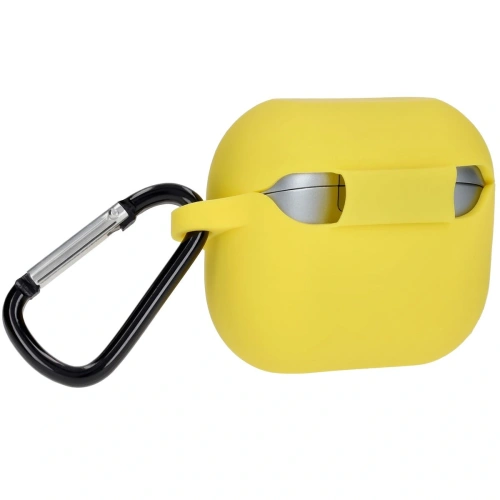 Silikonowe etui z karabińczykiem Bizon Case Headphone Silicone do Samsung Galaxy Buds 3 / 3 Pro żółte