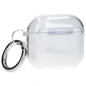 Hurtownia GSM - Elastický obal s karabinou Bizon Case Headphone Clear pro Apple AirPods 4 průhledný s třpytkami - BIZ8024 - {ean13} - Hurt