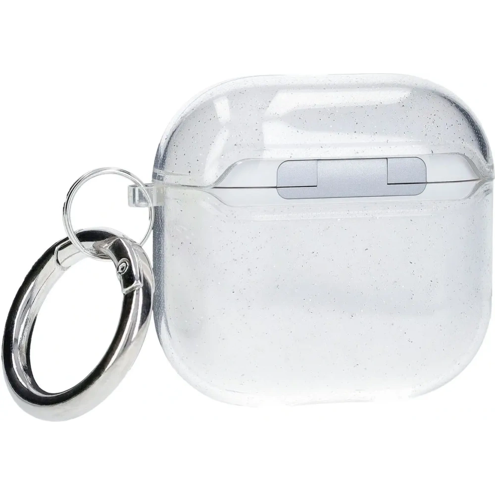 Hurtownia GSM - Elastický obal s karabinou Bizon Case Headphone Clear pro Apple AirPods 4 průhledný s třpytkami - BIZ8024 - {ean13} - Hurt