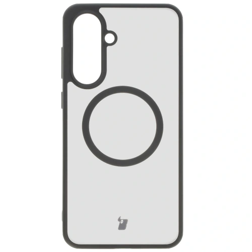 Etui z pierścieniem magnetycznym Bizon Case MatteO do Samsung Galaxy A36 5G półprzezroczyste z czarną ramką