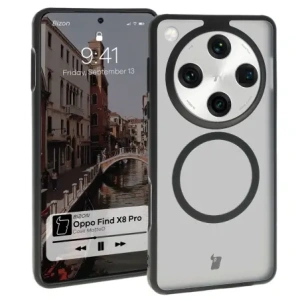 Hurtownia GSM - Etui s magnetickým kroužkem Bizon Case MatteO pro Oppo Find X8 Pro poloprůhledné s černým rámečkem - BIZ8027 - {ean13} - Hurt